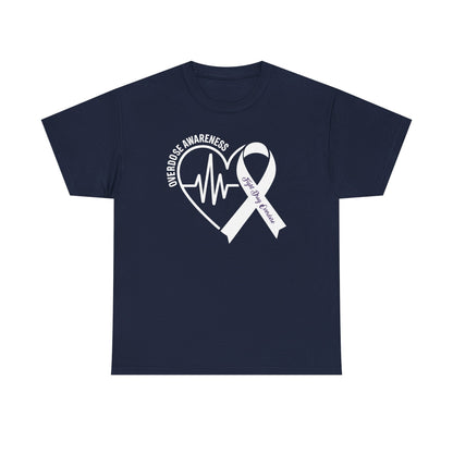 Overdose Awareness Month Heart Purple Ribbon Support T-Shirt