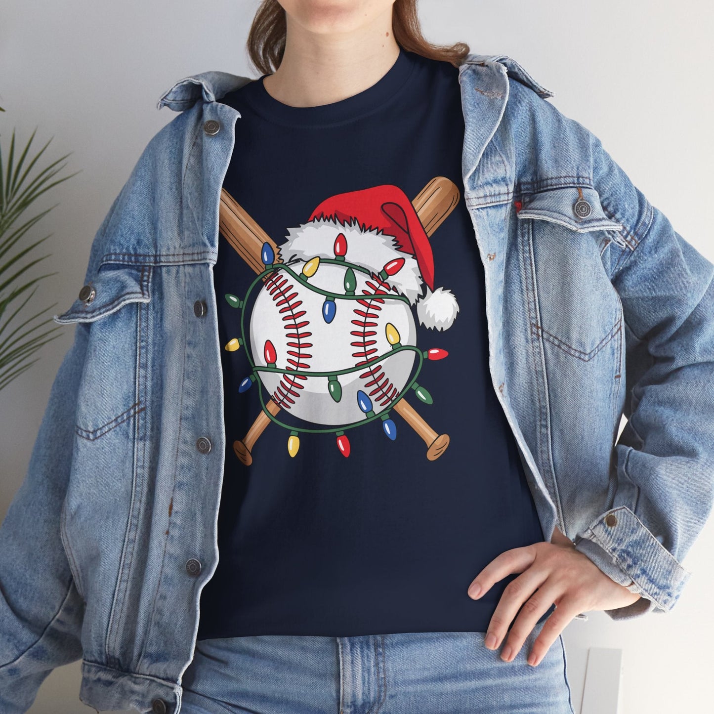 Santa Sports Design For Men Boys Christmas Baseball Player T-Shirt