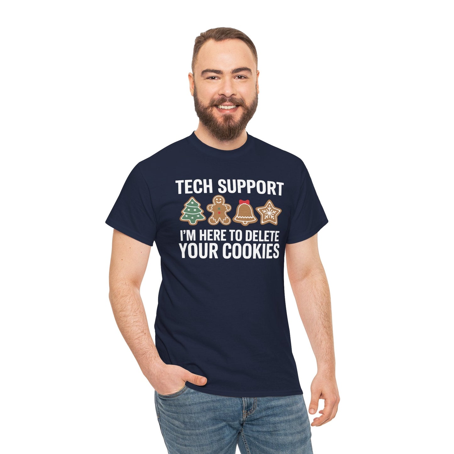 Christmas Tech Support Here To Delete Cookies Xmas Men Women T-Shirt