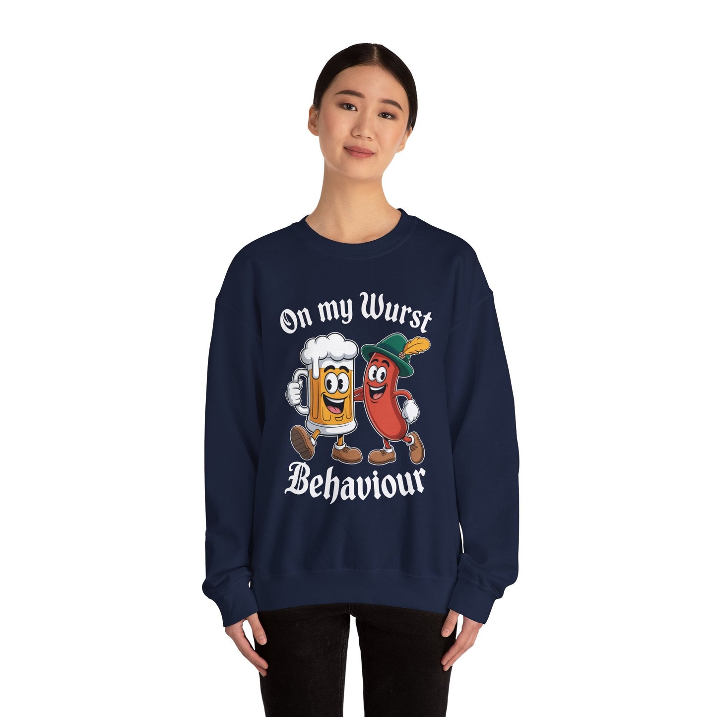 Oktoberfest On My Wurst Behaviour German Beer Sausage Adults Sweatshirt