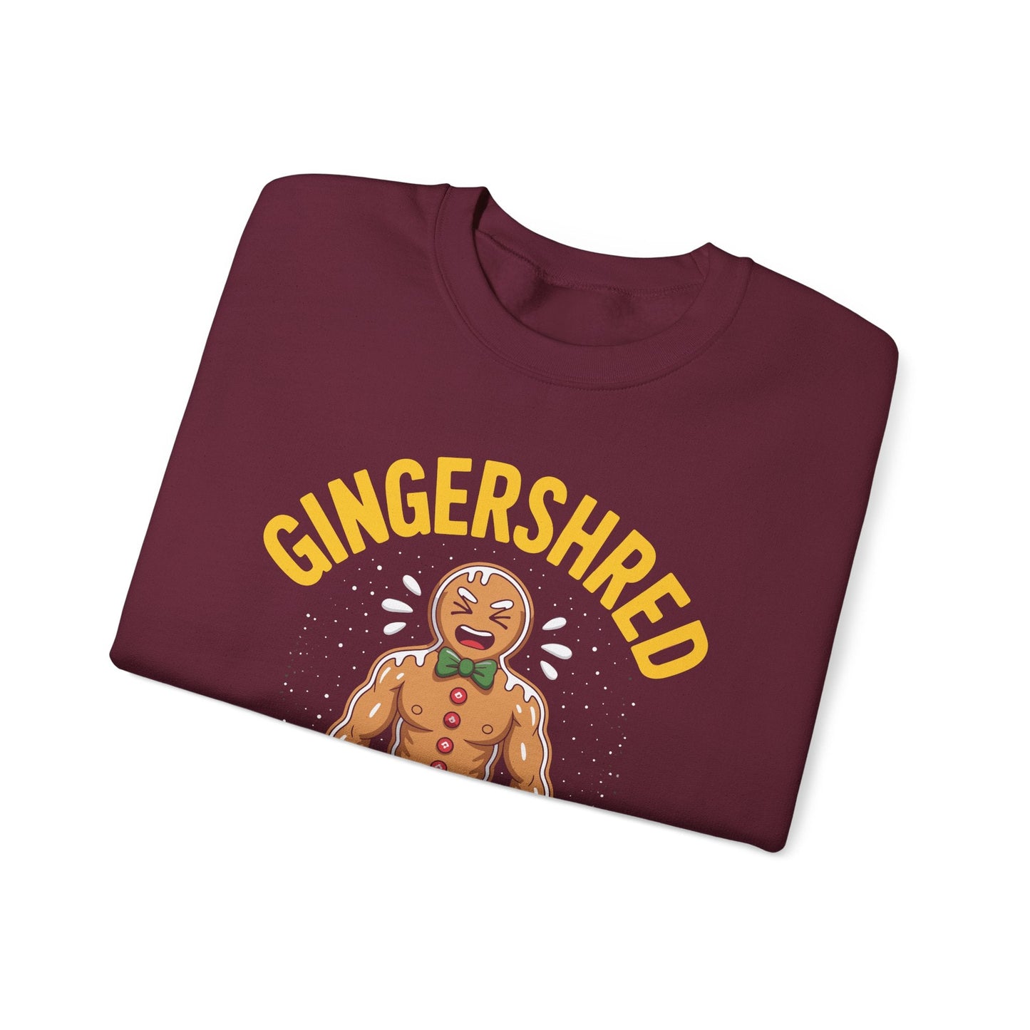 Funny Gingershred Gingerbread Man Gym Bodybuilding Christmas Sweatshirt