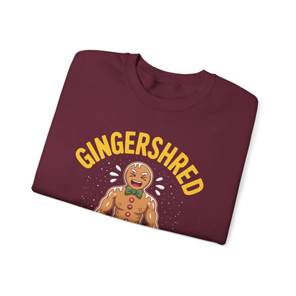 Funny Gingershred Gingerbread Man Gym Bodybuilding Christmas Sweatshirt