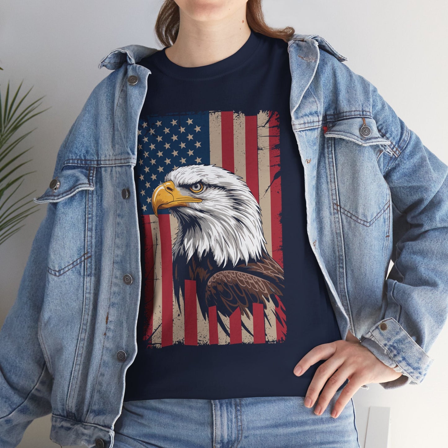 American Flag Bald Eagle Patriotic Red White Blue T-Shirt