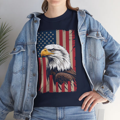 American Flag Bald Eagle Patriotic Red White Blue T-Shirt