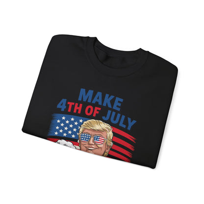 Funny Trump Make 4th Of July Great Again Drinking Beer Sweatshirt