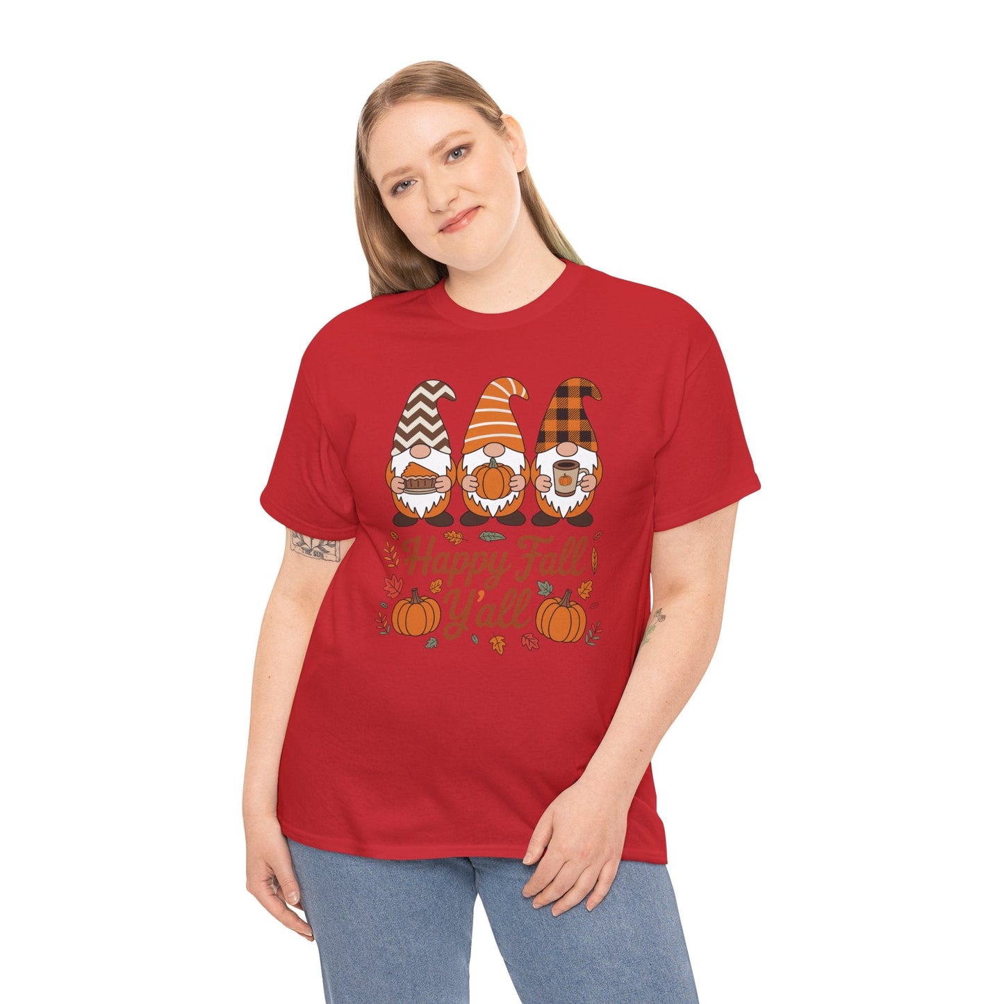Happy Fall Y'all Gnome Pumpkin Autumn Thanksgiving Men Women T-Shirt