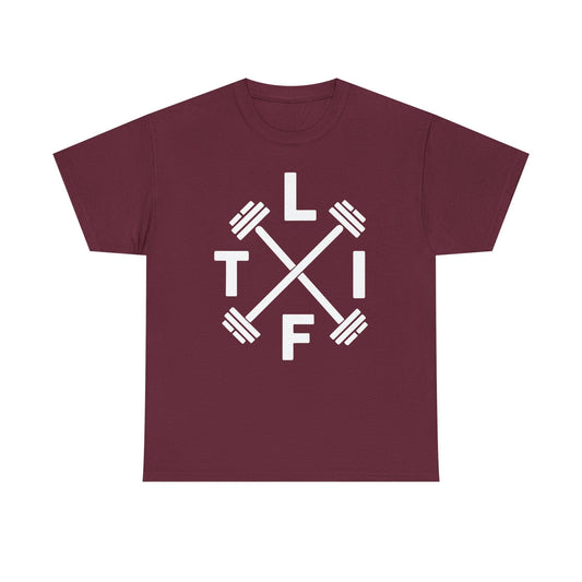 LIFT Weightlifting Fitness Barbells Crossed Circle T-Shirt
