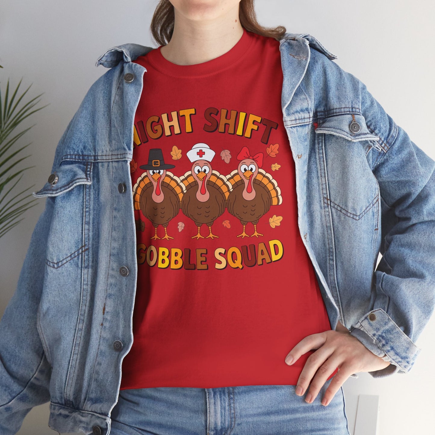 Night Shift Gobble Squad Night Worker Staff Thanksgiving T-Shirt