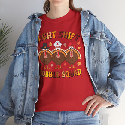 Night Shift Gobble Squad Night Worker Staff Thanksgiving T-Shirt