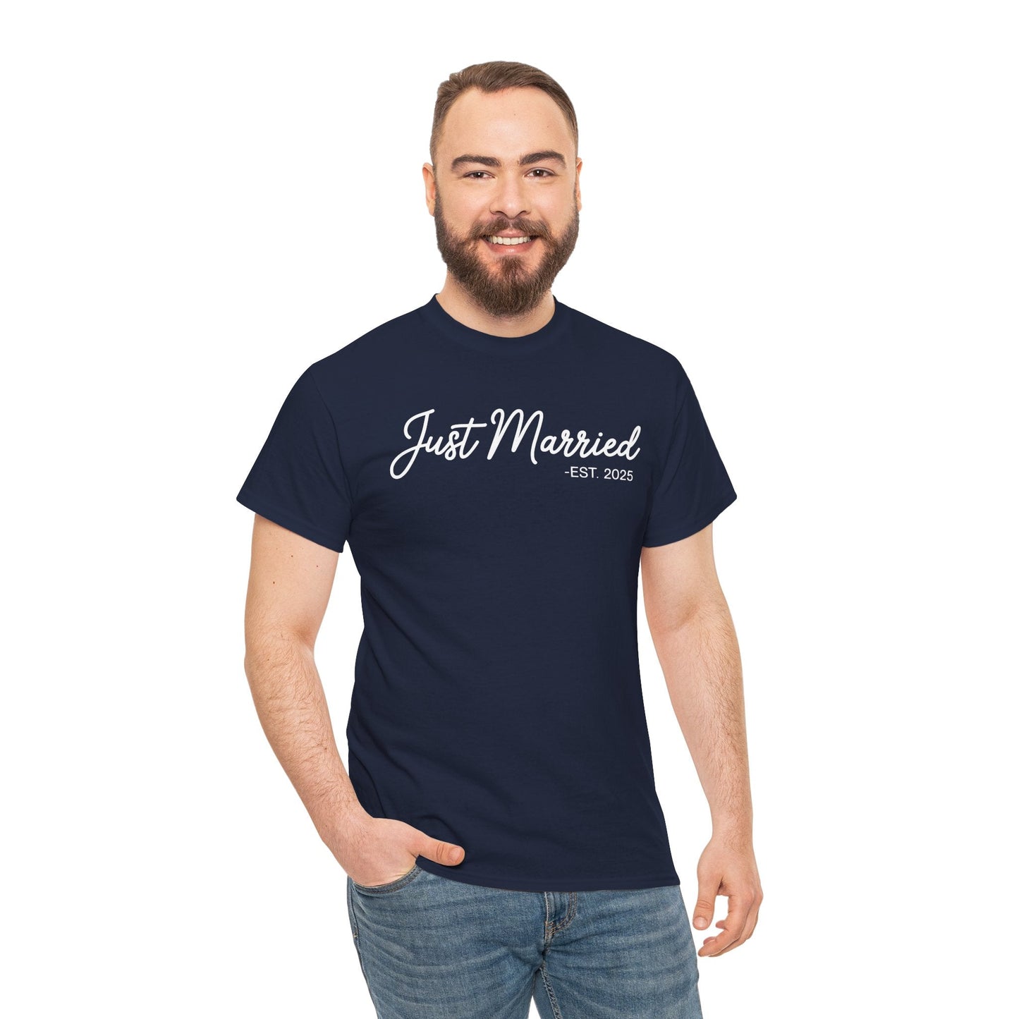Just Married 2025 Honeymoon Wedding Couples Fiancee T-Shirt