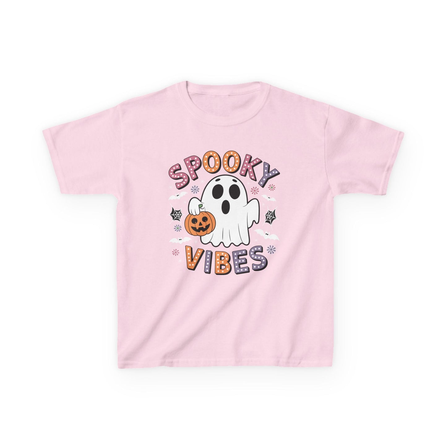 Spooky Vibes Ghost Retro Groovy Halloween Kids T-Shirt
