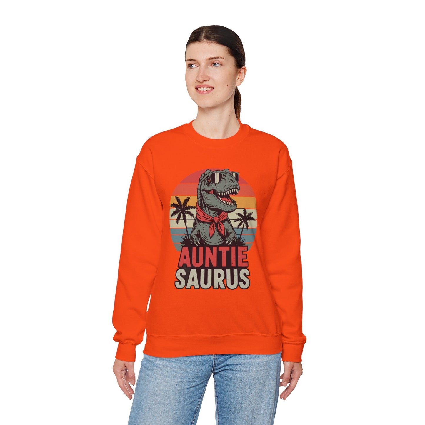 Auntiesaurus T Rex Dinosaur Auntie Saurus Family Matching Sweatshirt