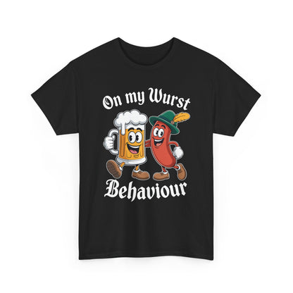 Oktoberfest On My Wurst Behaviour German Beer Sausage Adults T-Shirt