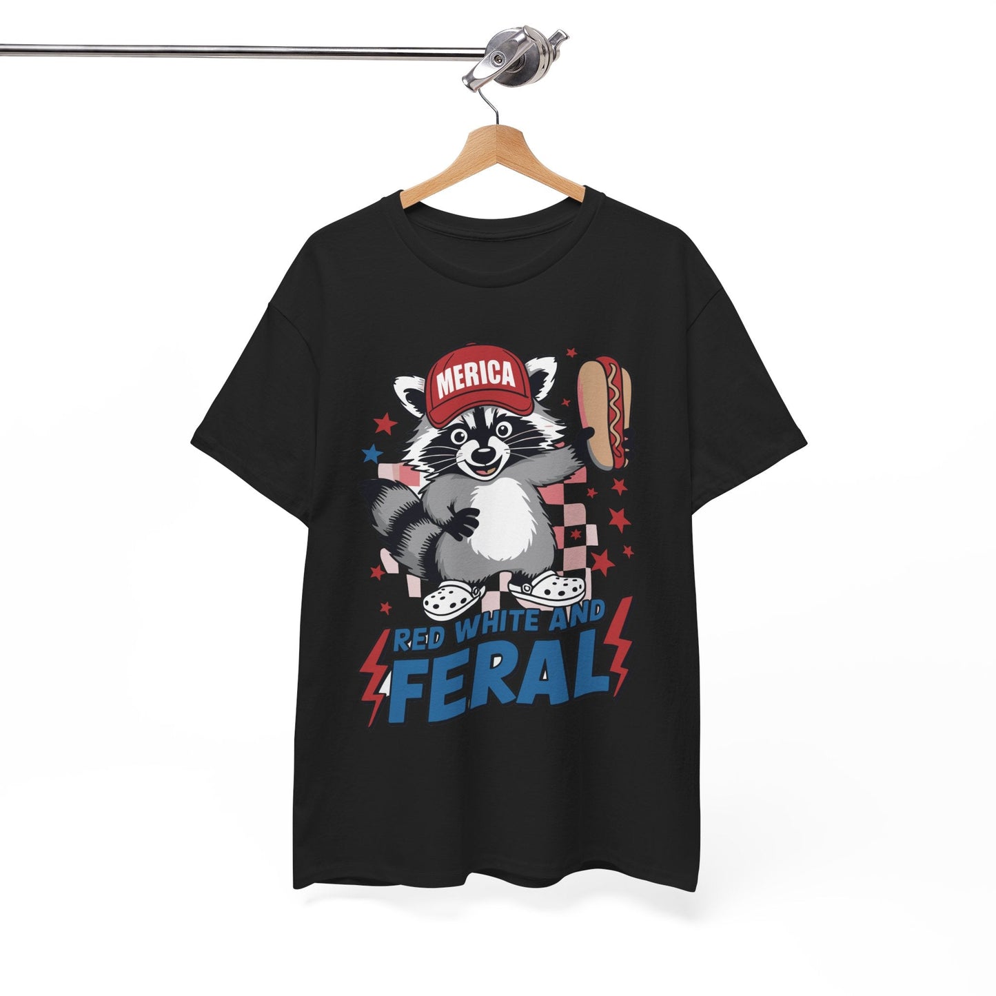 Red White And Feral Raccoon 4th of July Saying Meme T-Shirt