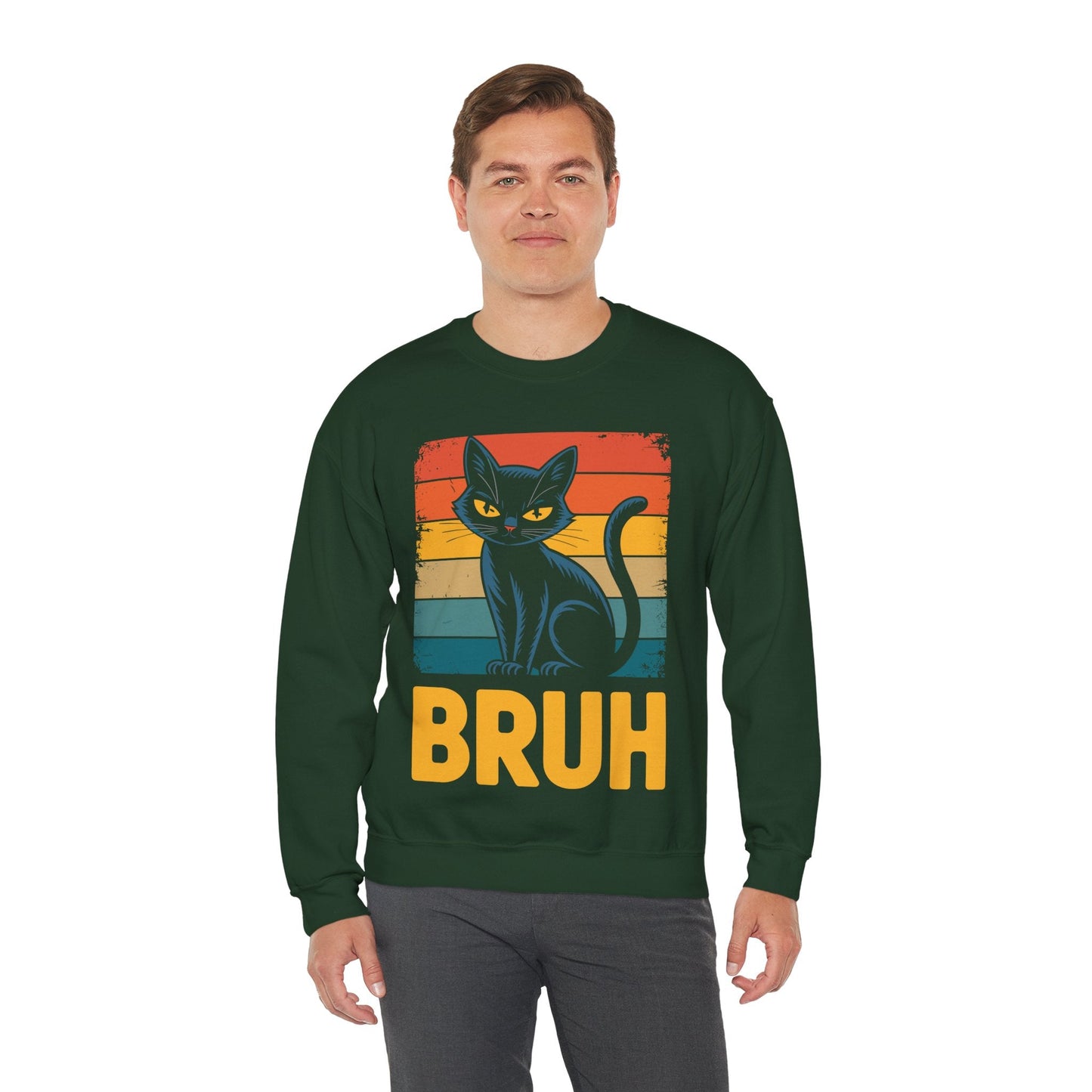 Funny Cat Bruh For Teens Boys Girls Men Women Meme Graphic Sweatshirt