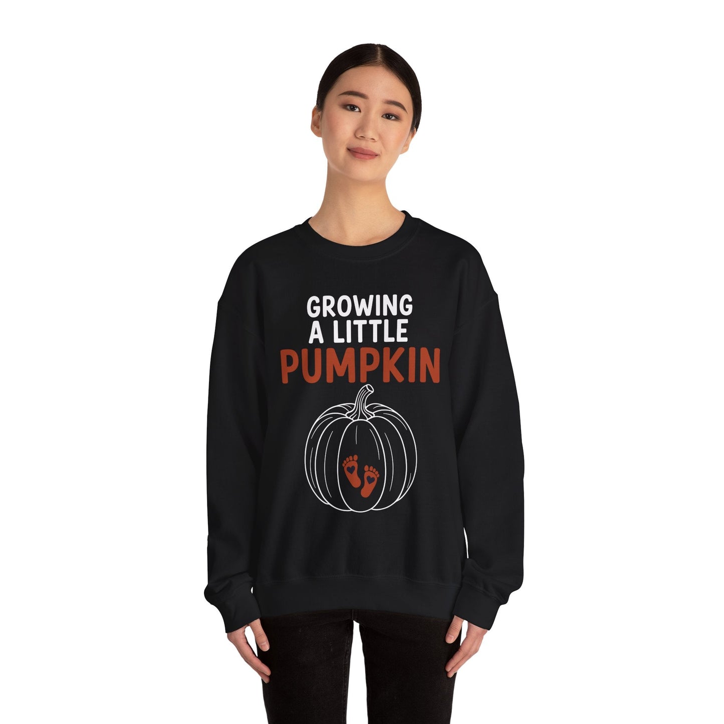 Growing A Little Pumpkin Fall Thanksgiving Baby Bump Wife Sweatshirt