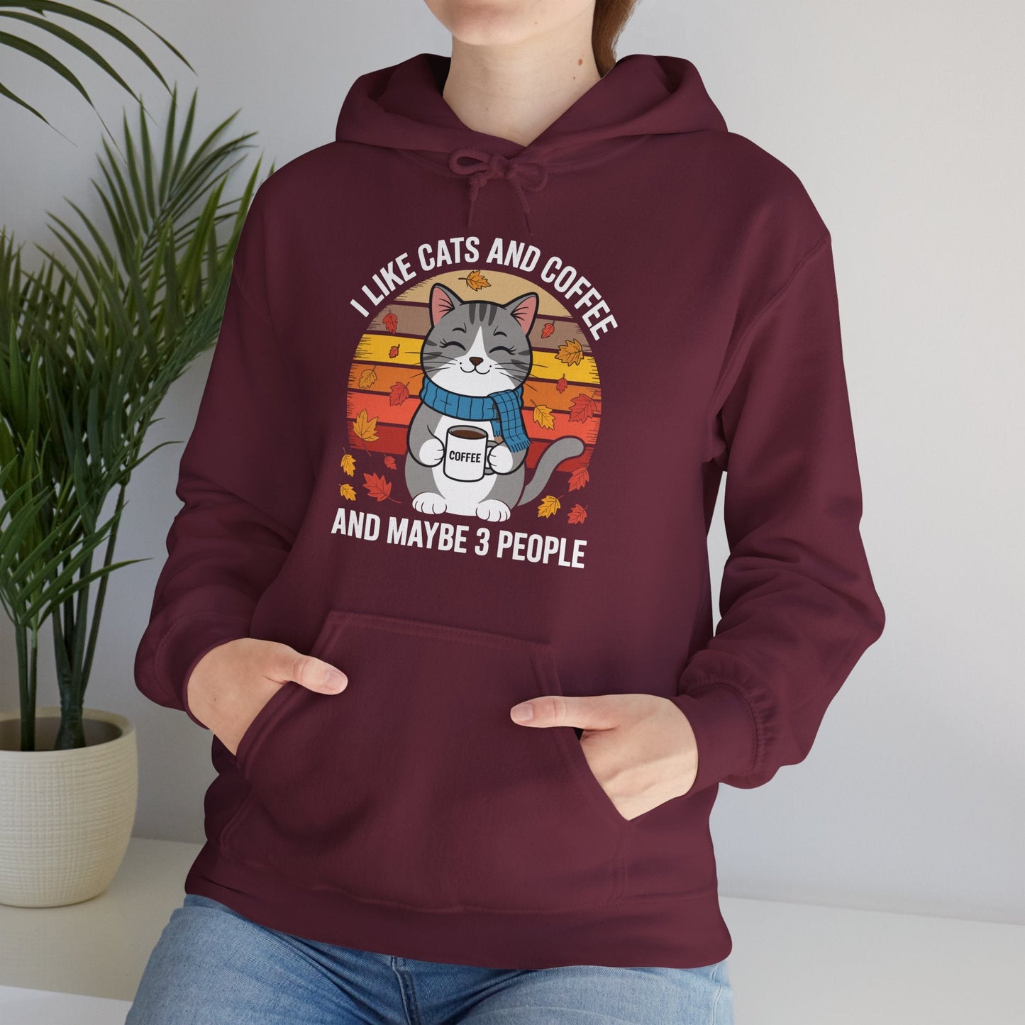 I Like Cats And Coffee And Maybe 3 People , Cats Lover Hoodie