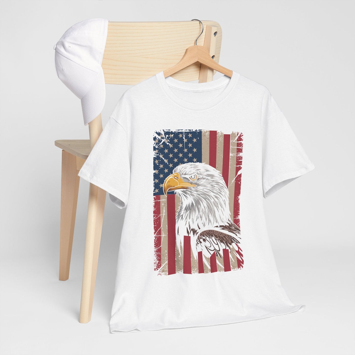 American Flag Bald Eagle Patriotic Red White Blue T-Shirt