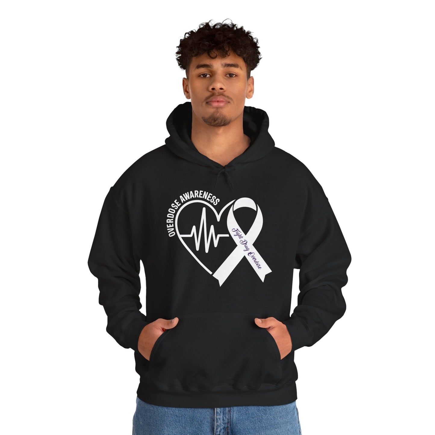 Overdose Awareness Month Heart Purple Ribbon Support Hoodie