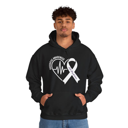 Overdose Awareness Month Heart Purple Ribbon Support Hoodie