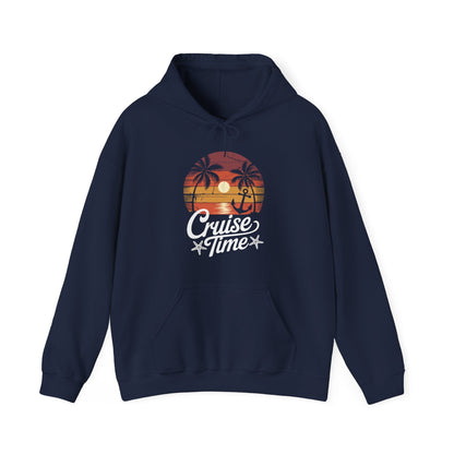 On Cruise Time Coconut Tree Graphic Summer Vacation Cruising Hoodie
