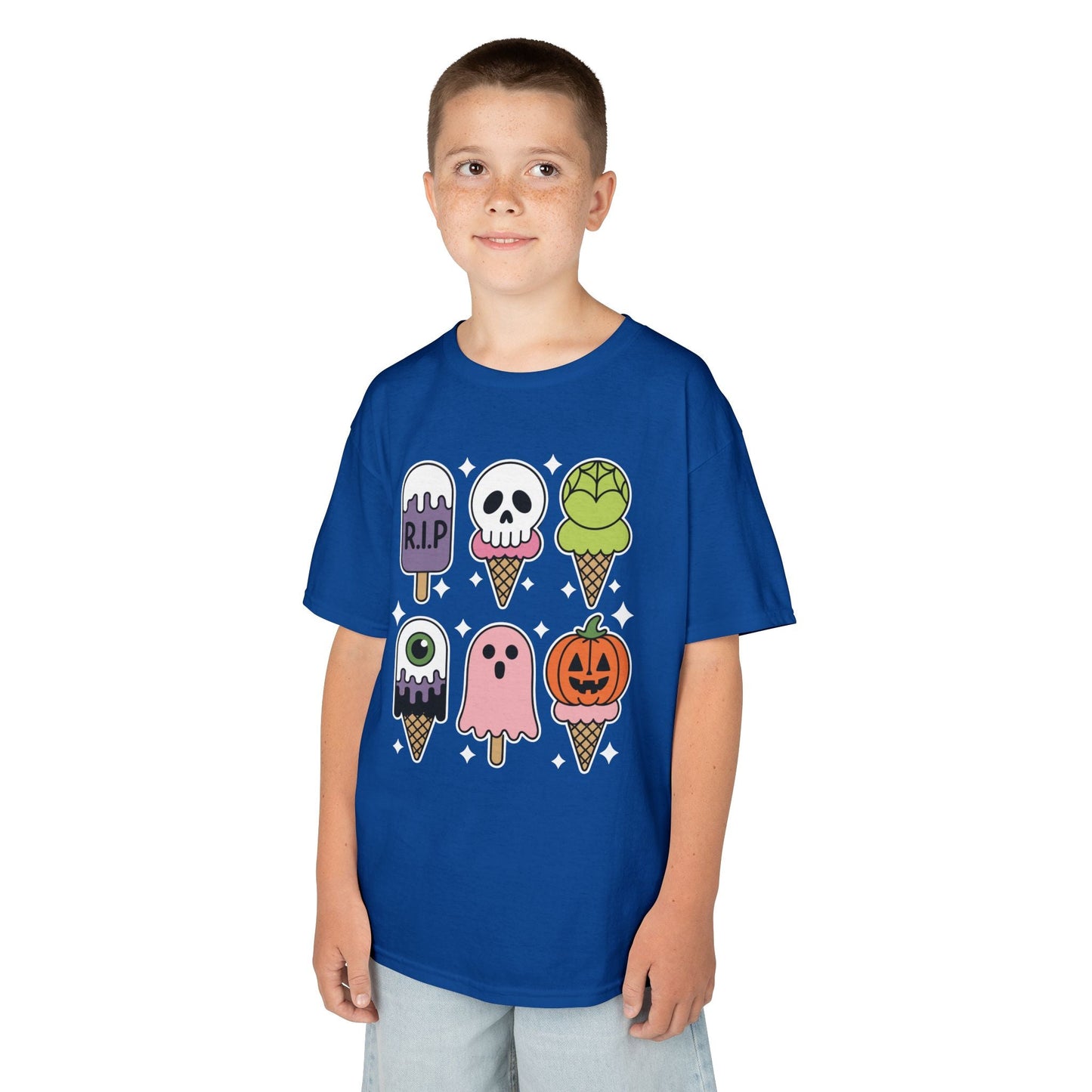 Horror Movie Summer Popsicle Halloween Ice Cream Summer-ween T-Shirt For Kids