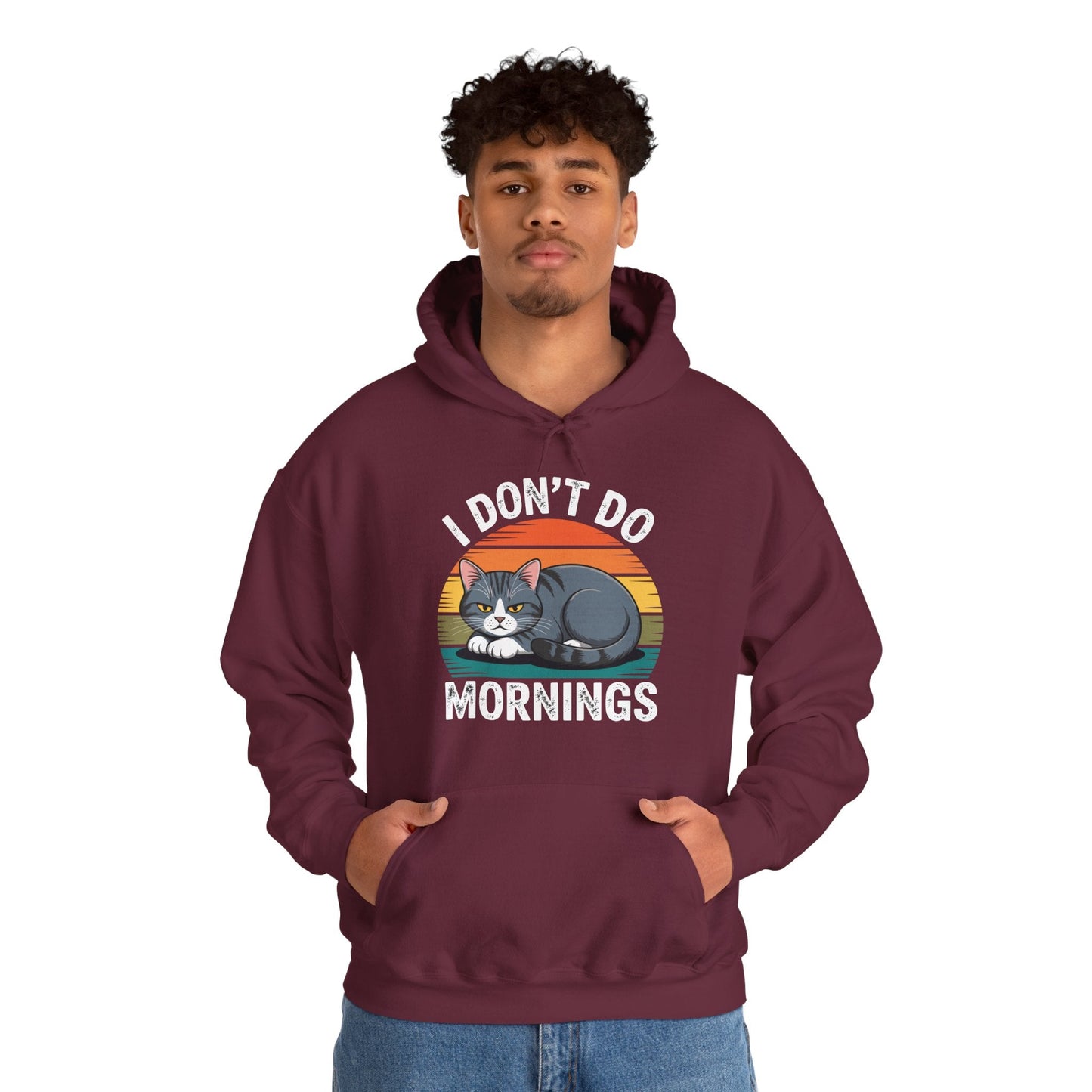 Funny Sleep Cat I Don't Do Morning Hoodie