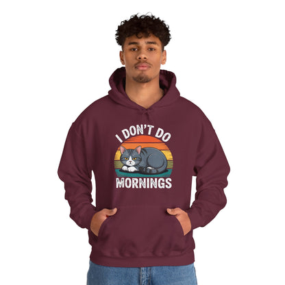 Funny Sleep Cat I Don't Do Morning Hoodie