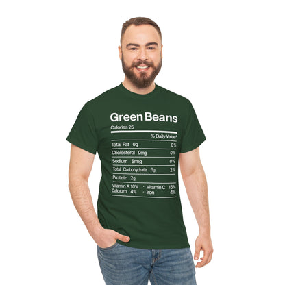 Green Beans Nutrition Facts Funny Thanksgiving Christmas T-Shirt