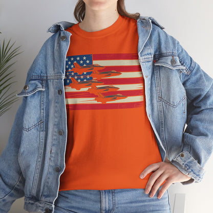 Vintage American Flag USA Fighter Jets 4th of July Patriotic T-Shirt