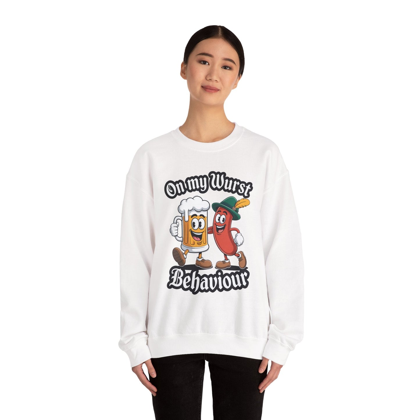 Oktoberfest On My Wurst Behaviour German Beer Sausage Adults Sweatshirt