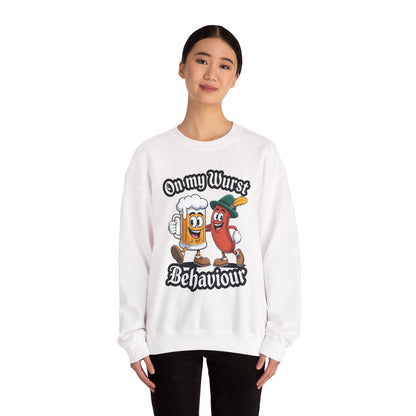 Oktoberfest On My Wurst Behaviour German Beer Sausage Adults Sweatshirt