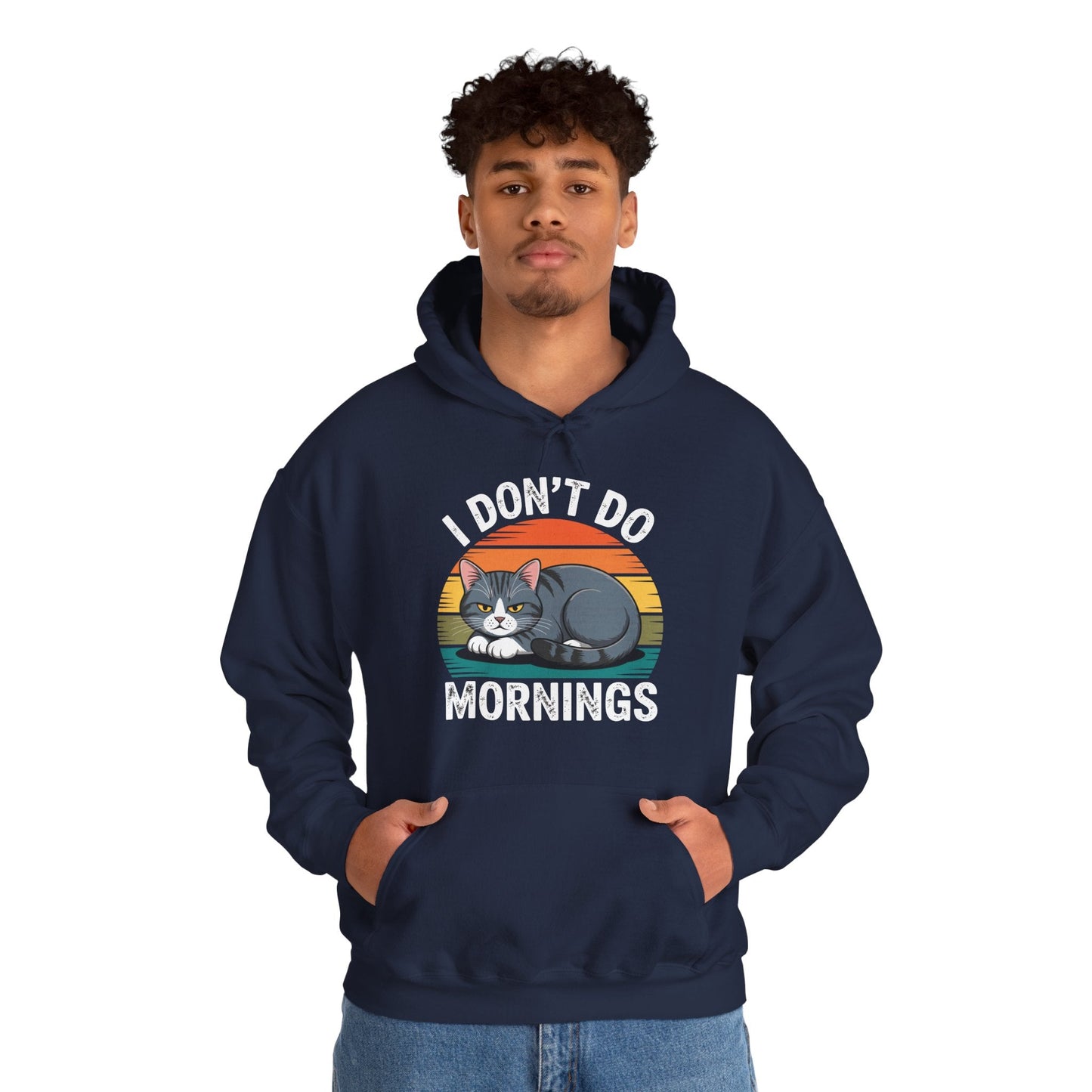 Funny Sleep Cat I Don't Do Morning Hoodie