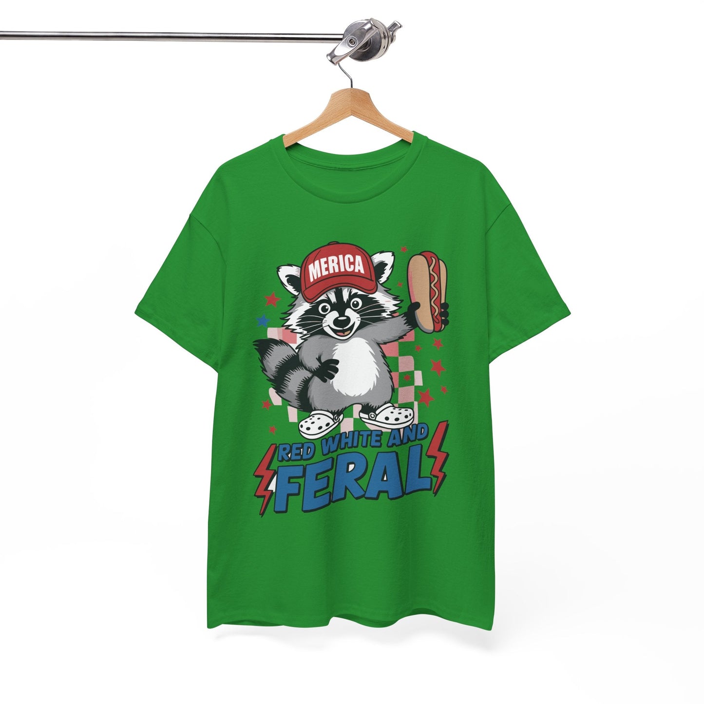 Red White And Feral Raccoon 4th of July Saying Meme T-Shirt