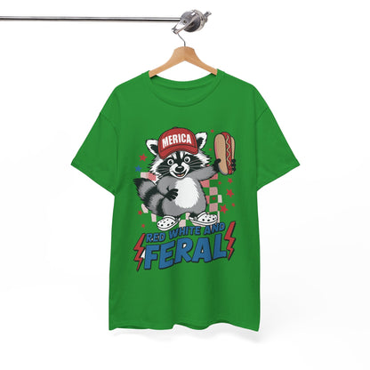 Red White And Feral Raccoon 4th of July Saying Meme T-Shirt