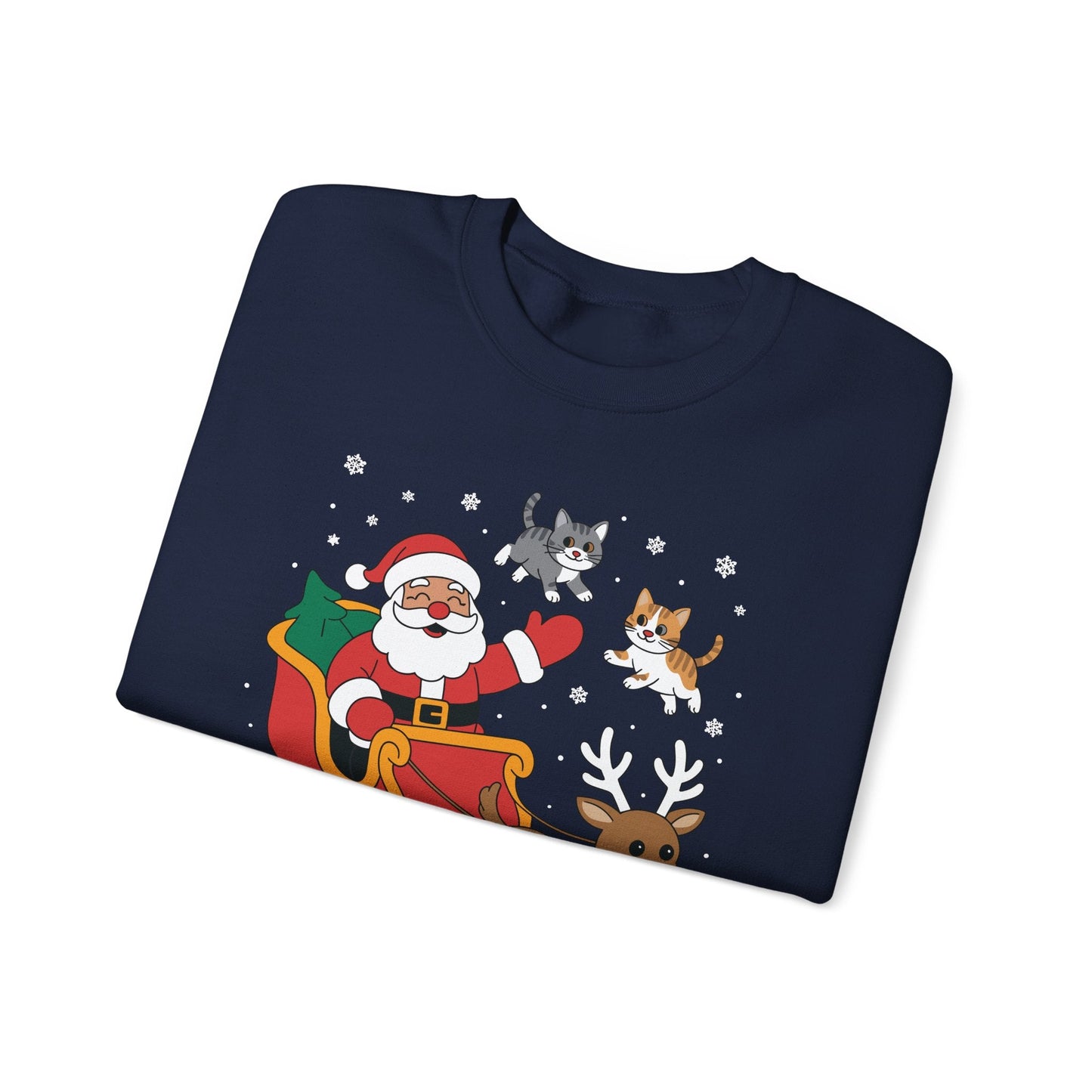Cats For Everybody Christmas Cat Funny Xmas Women Santa Sweatshirt