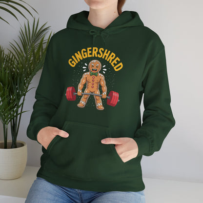 Funny Gingershred Gingerbread Man Gym Bodybuilding Christmas Hoodie