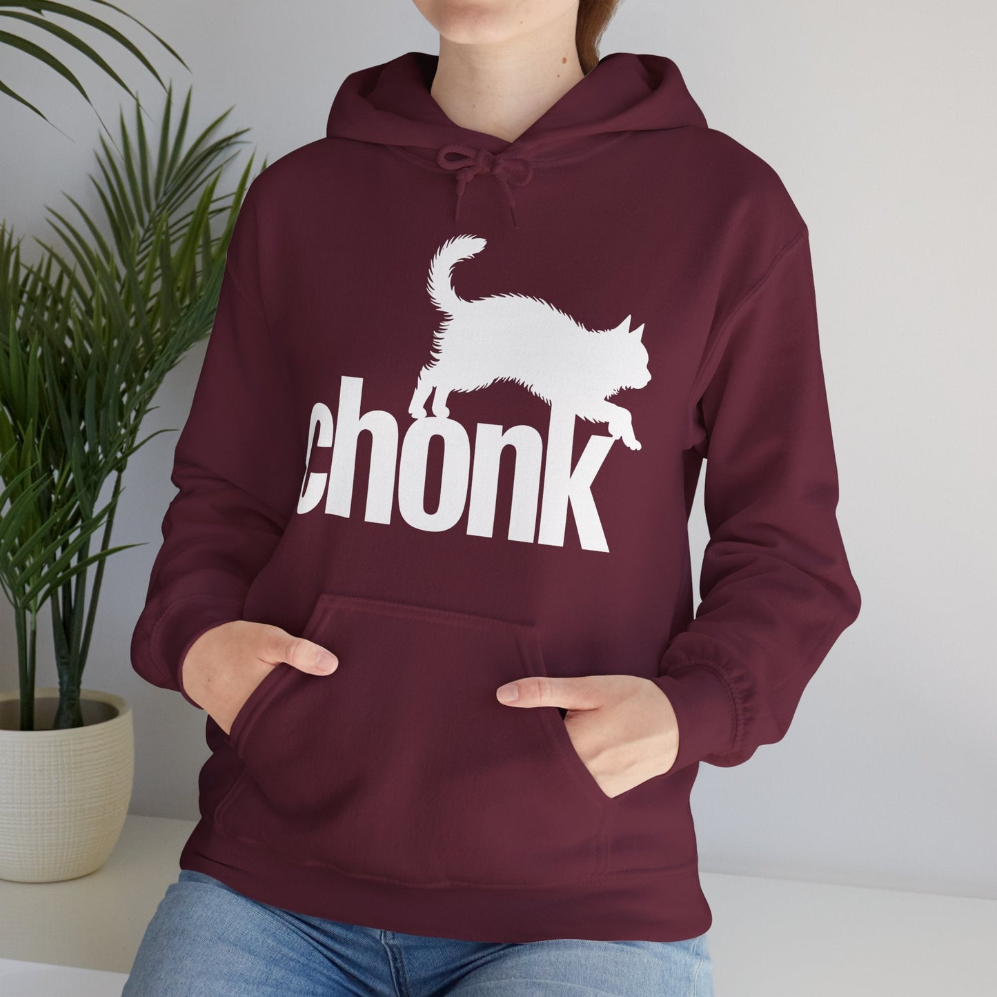 Chonk Cat Meme Funny Black Hoodie