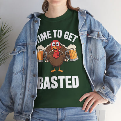 Time To Get Basted Funny Beer Thanksgiving Turkey Gift T-Shirt