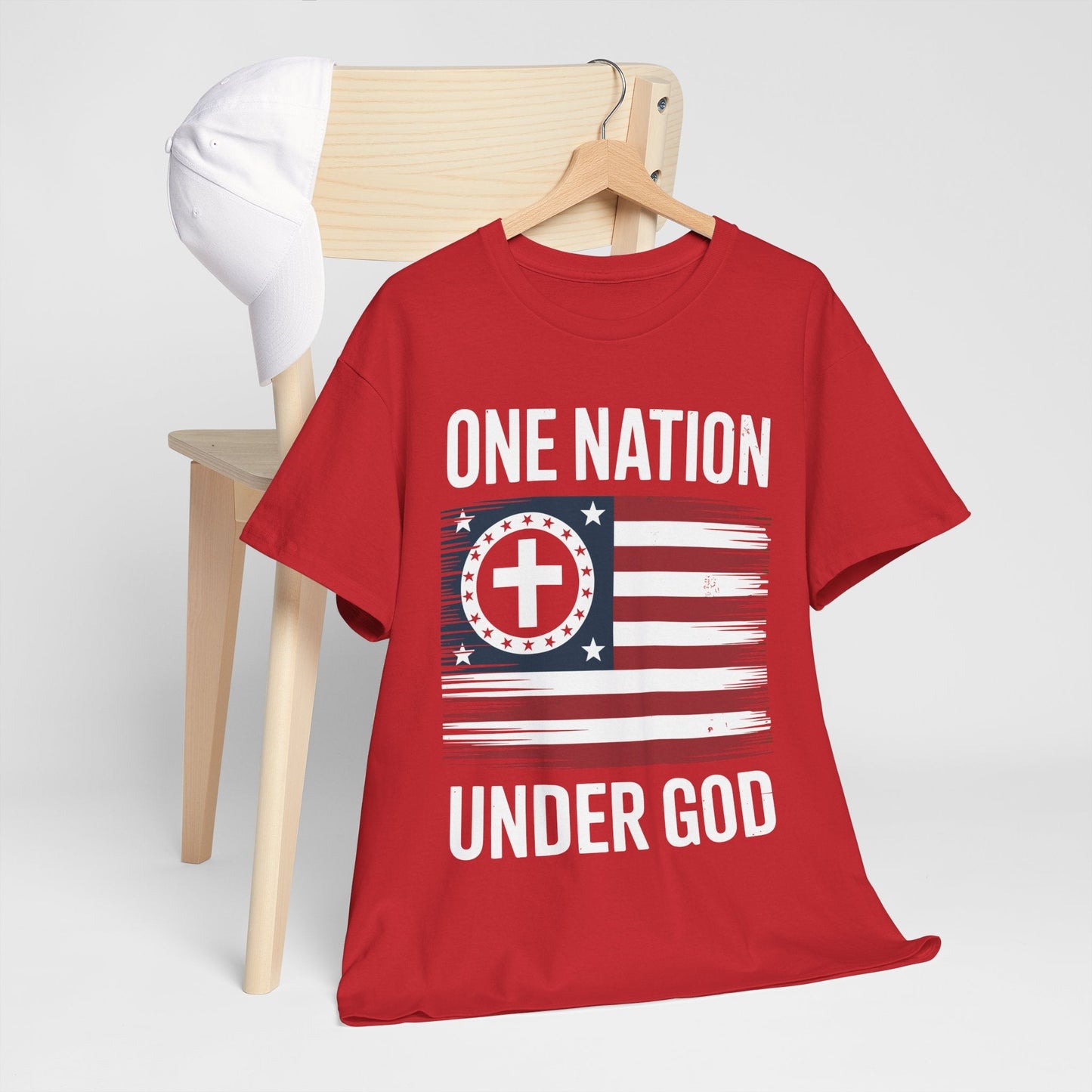 One Nation Under God Flag 4th Of July Patriotic Christian T-Shirt