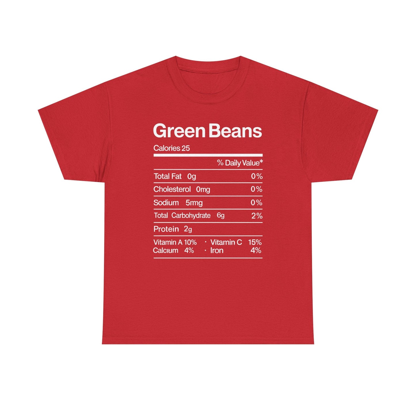 Green Beans Nutrition Facts Funny Thanksgiving Christmas T-Shirt