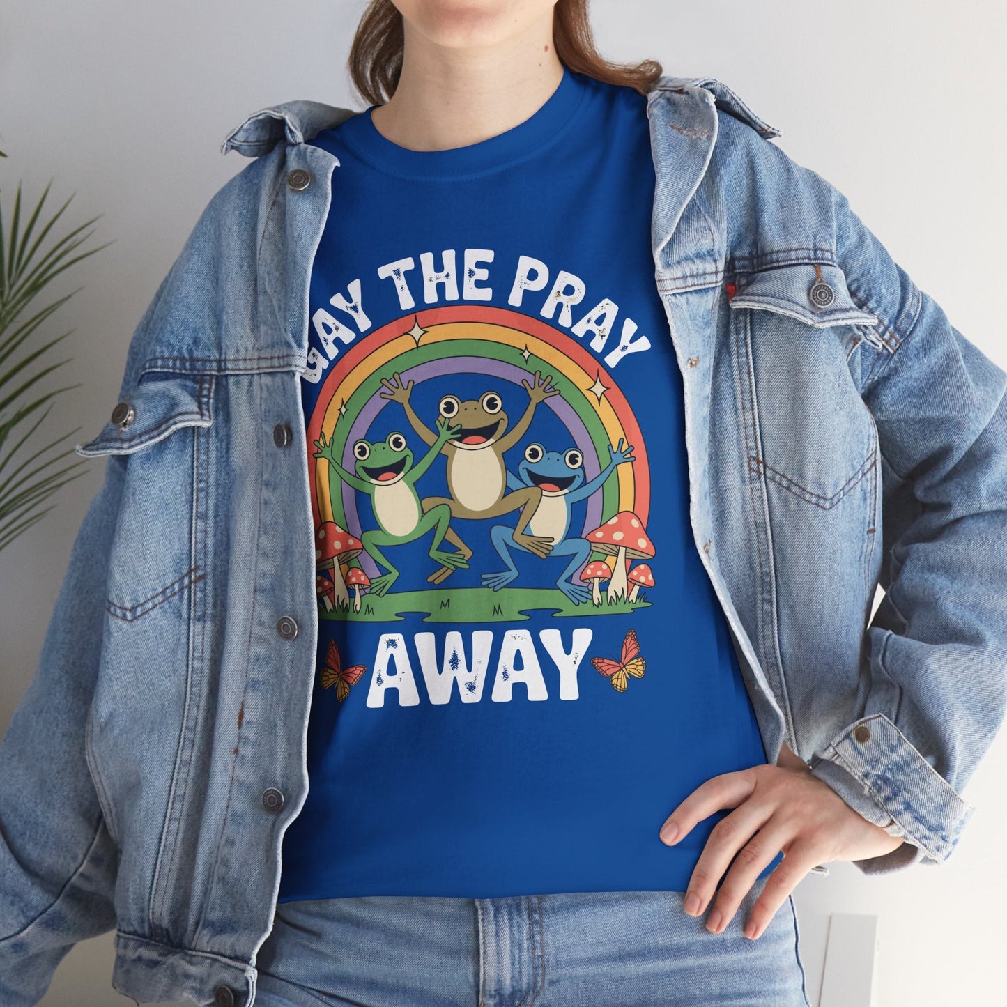 Gay The Pray Away Rainbow LGBT Pride Funny Meme Frogs T-Shirt