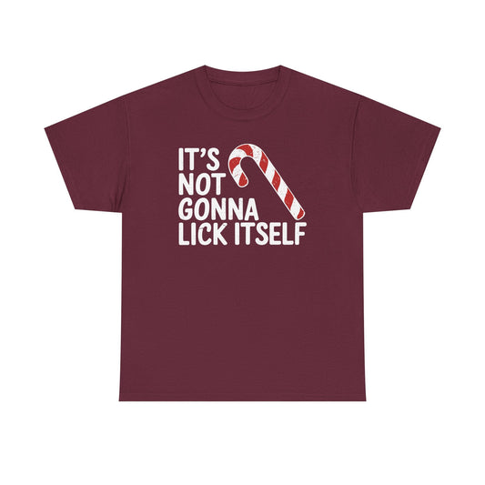 Funny Candy Cane Lick Itself Adult Christmas in July Gift T-Shirt