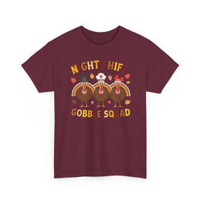 Night Shift Gobble Squad Night Worker Staff Thanksgiving T-Shirt