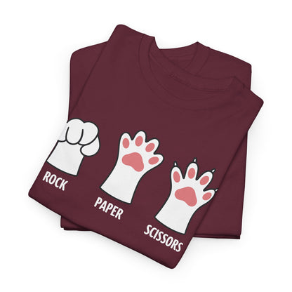 Funny  Introvert Cat Animal Rescue Rock Paper Scissors Cute Paw Cat T-Shirt