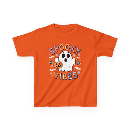 Spooky Vibes Ghost Retro Groovy Halloween Kids T-Shirt