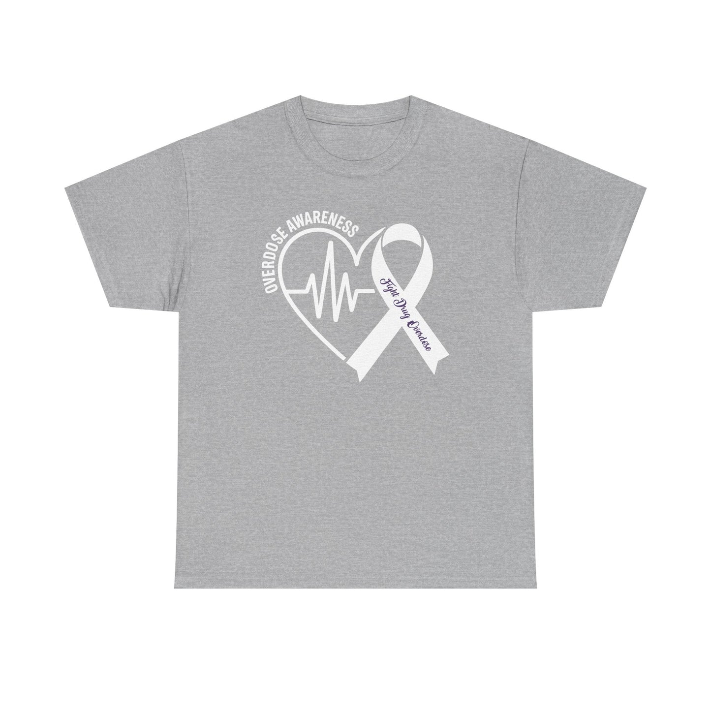 Overdose Awareness Month Heart Purple Ribbon Support T-Shirt