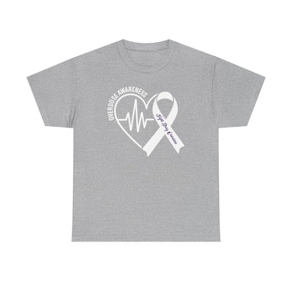 Overdose Awareness Month Heart Purple Ribbon Support T-Shirt
