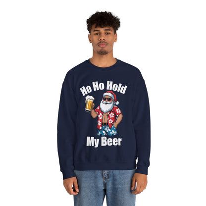 Funny Santa With Sunglasses And Beer Christmas in July Sweatshirt
