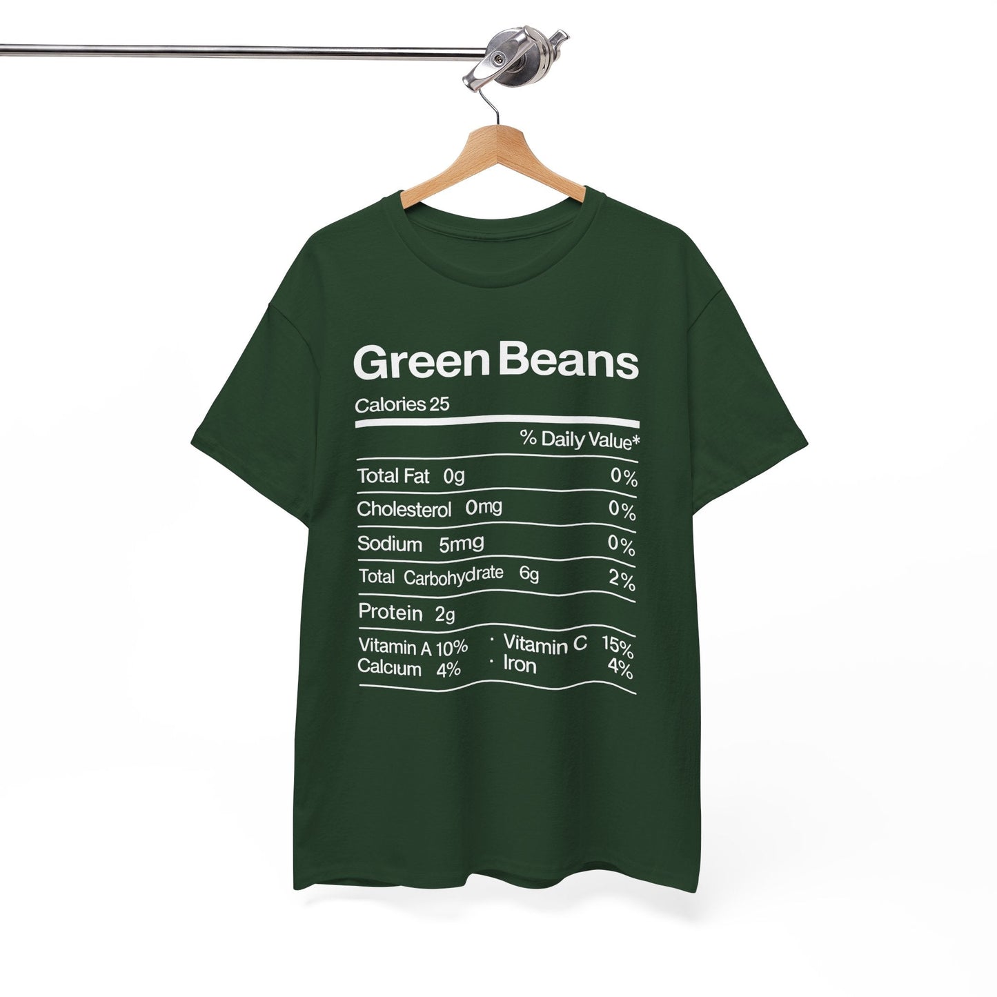 Green Beans Nutrition Facts Funny Thanksgiving Christmas T-Shirt